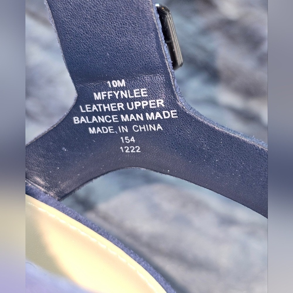 NWB Marc Fisher Fynlee Sandals Dark Blue Suede Cage Block Heel Womens 10 - Picture 5 of 9